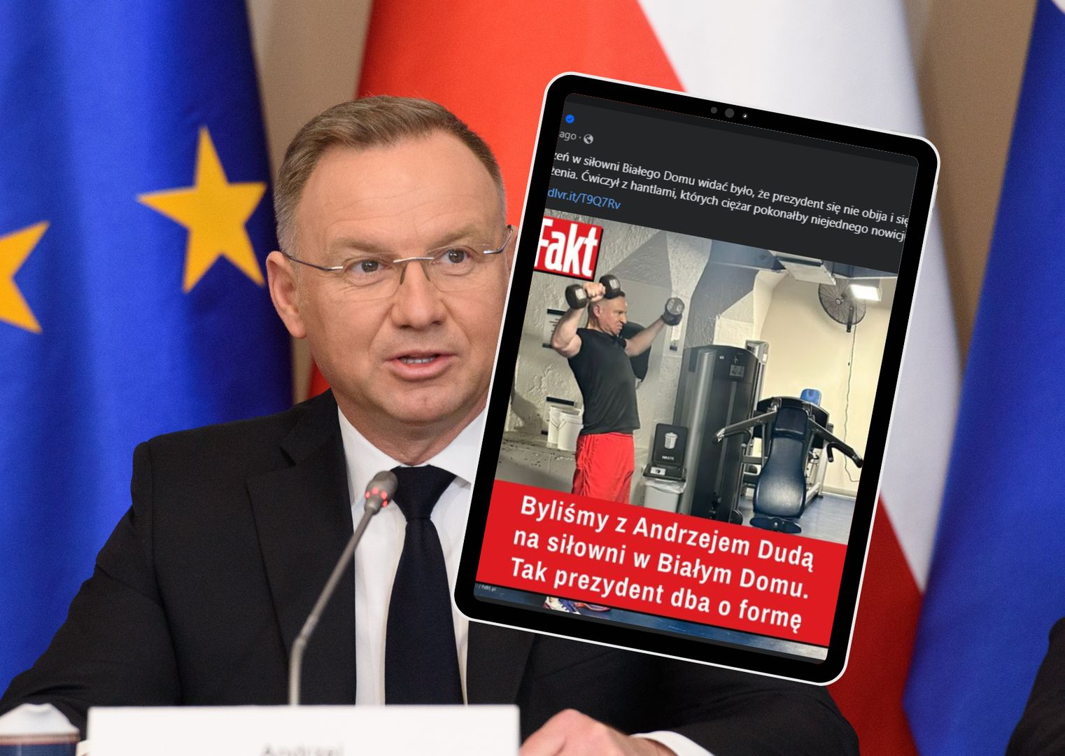 Andrzej Duda "przyłapany" na siłowni. Trenował w Białym Domu