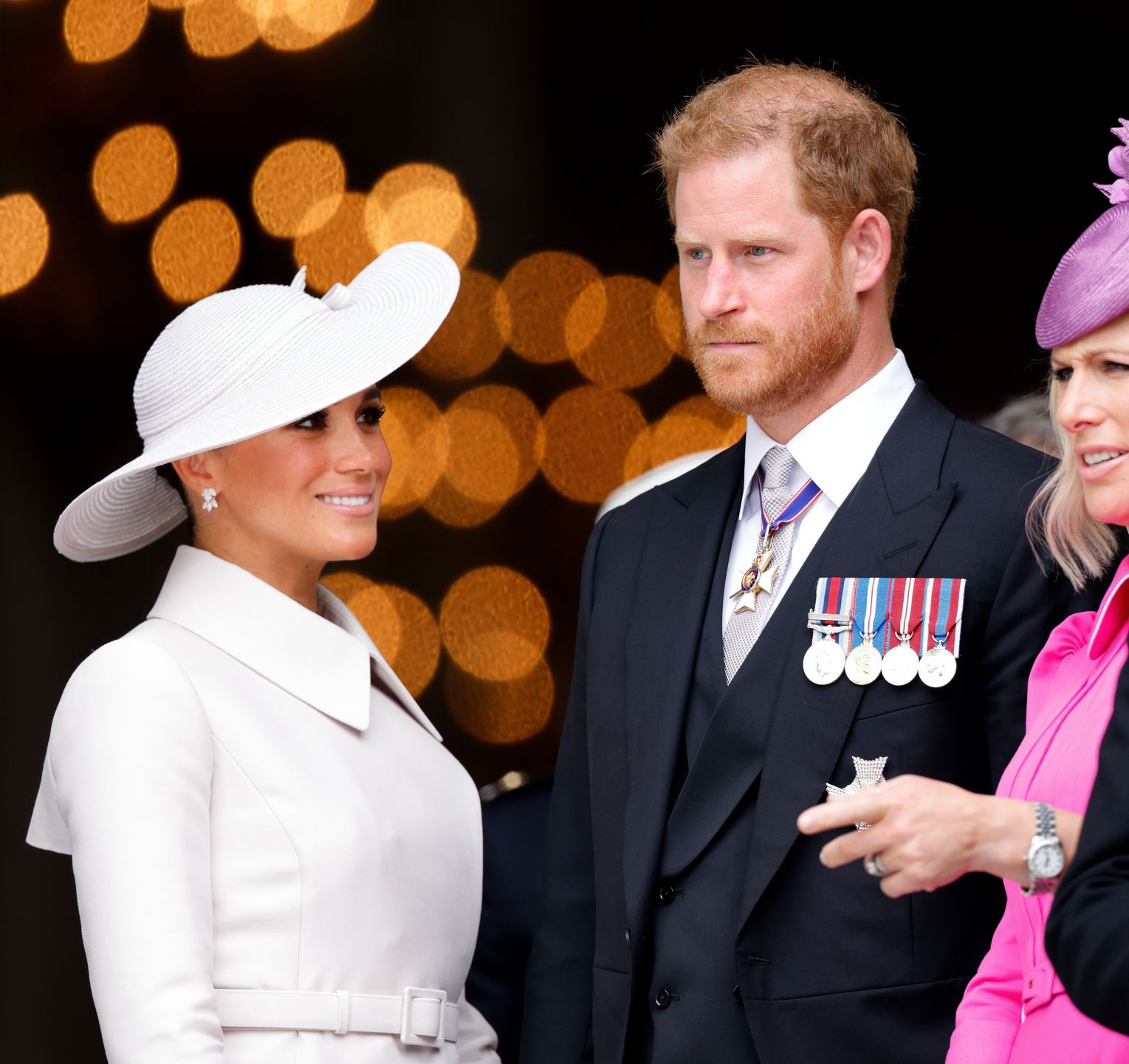 Meghan Markle i książę Harry podczas platynowego jubileuszu królowej Elżbiety II