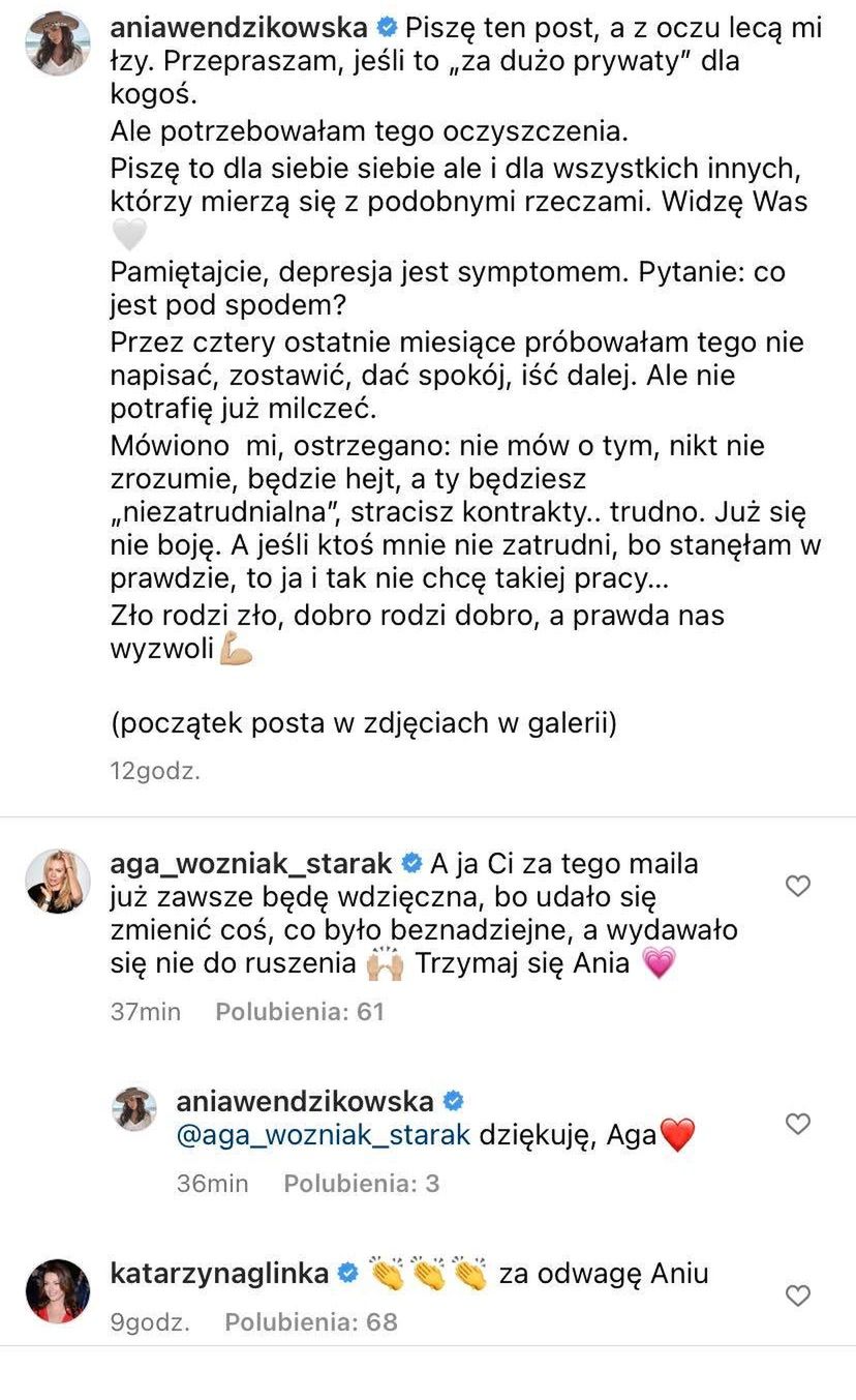 Gwiazdy wspierają Annę Wendzikowską