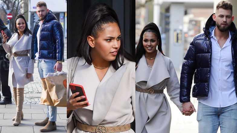 Natalia Majos i Łukasz Hryniewicki przed budynkiem "Dzień dobry TVN"