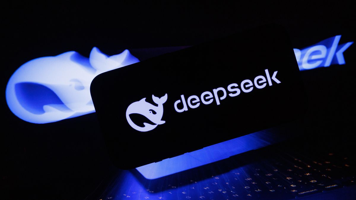 A DeepSeek artificial intelligence logo on a laptop, arranged in Riga, Latvia, on Monday, Jan. 27, 2025. Chinese artificial intelligence startup DeepSeek rocked global technology stocks Monday, raising questions over America's technological dominance. Photographer: Andrey Rudakov/Bloomberg via Getty Images