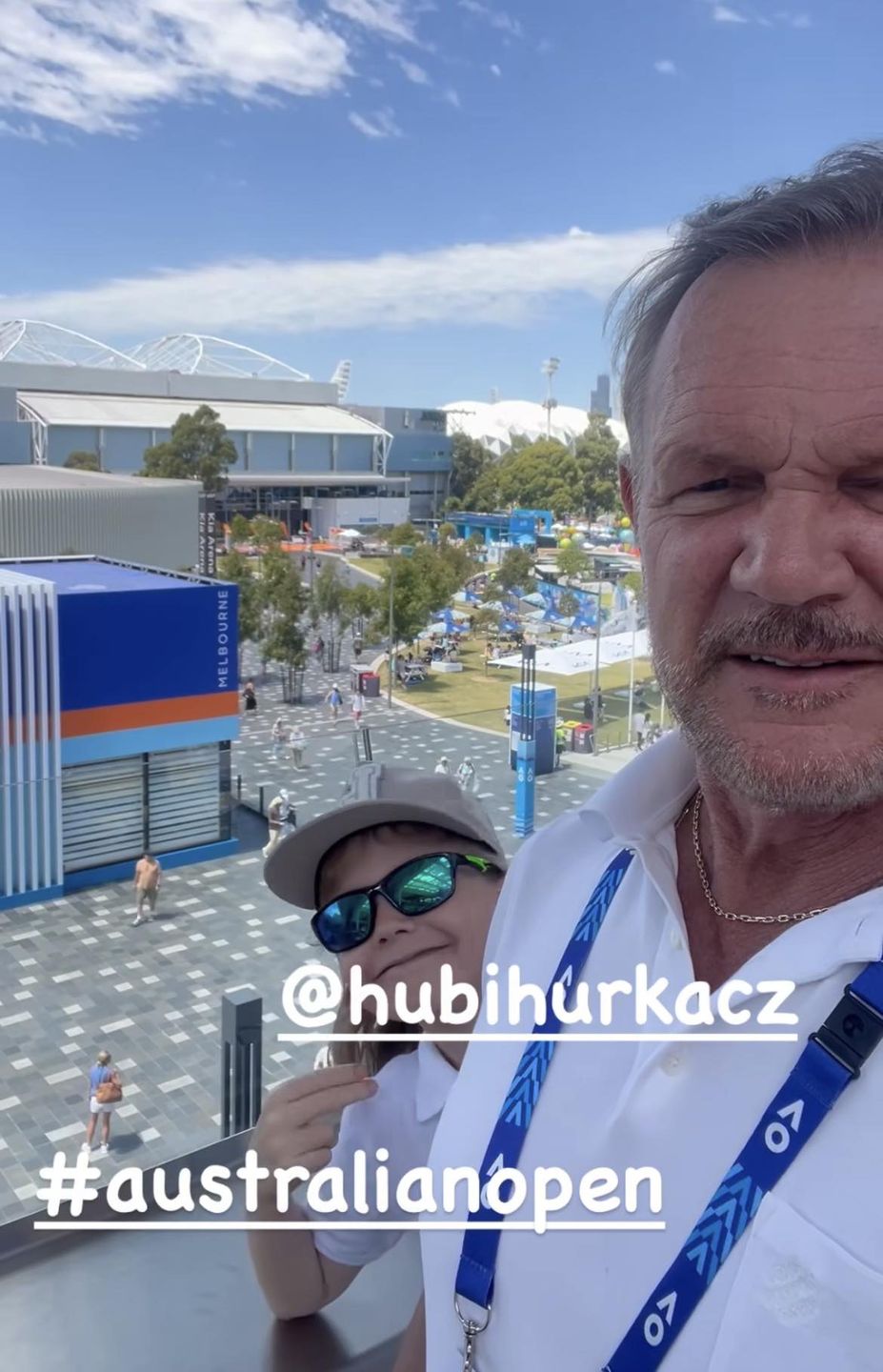 Cezary Pazura z rodziną kibicowali Hurkaczowi w Australii