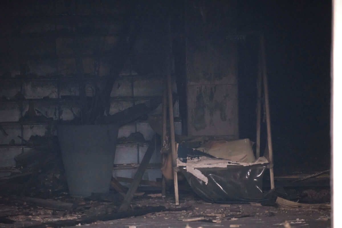 Pożar budynku Domix przy Łęczyńskiej