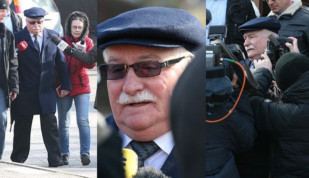 Lech Wałęsa idzie do kościoła otoczony przez dziennikarzy (FOTO)