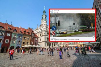 Niepokojące sceny na przystanku w Poznaniu. Autobus nagle zaczął dymić