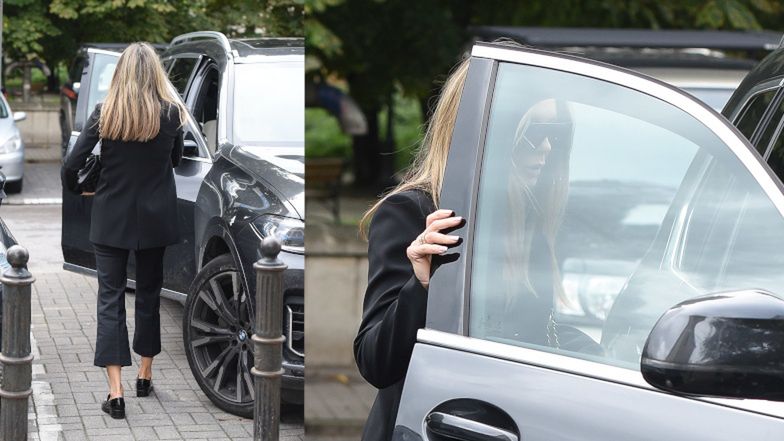 Małgorzata Rozenek w Warszawie w stylizacji na Victorię Beckham