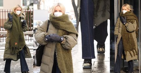 Wystrojona Agnieszka Woźniak-Starak w butach Balenciagi za 6 tysięcy prezentuje zimowe trendy przed studiem TVN-u (ZDJĘCIA)