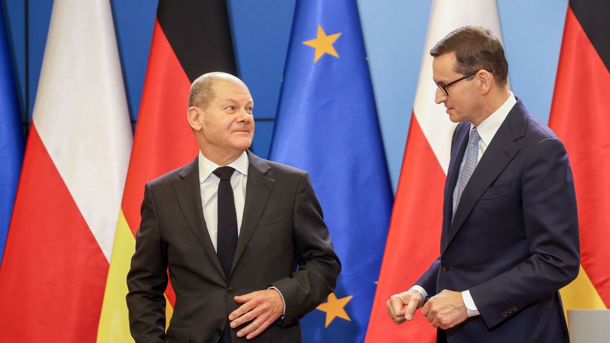 Kanclerz Niemiec Olaf Scholz z premierem Mateuszem Morawieckim