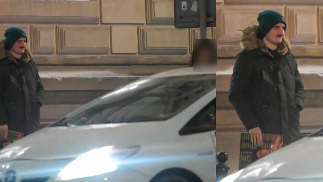 Dawid Podsiadło odprowadza znajomą do taksówki