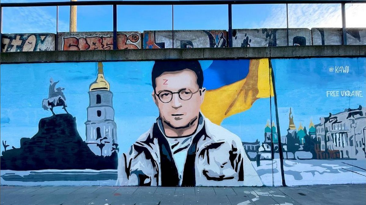 Prezydent Ukrainy niczym Harry Potter. Nowy mural w Poznaniu