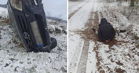 Pijany dachował autem i uciekł. Wytropił go Pax