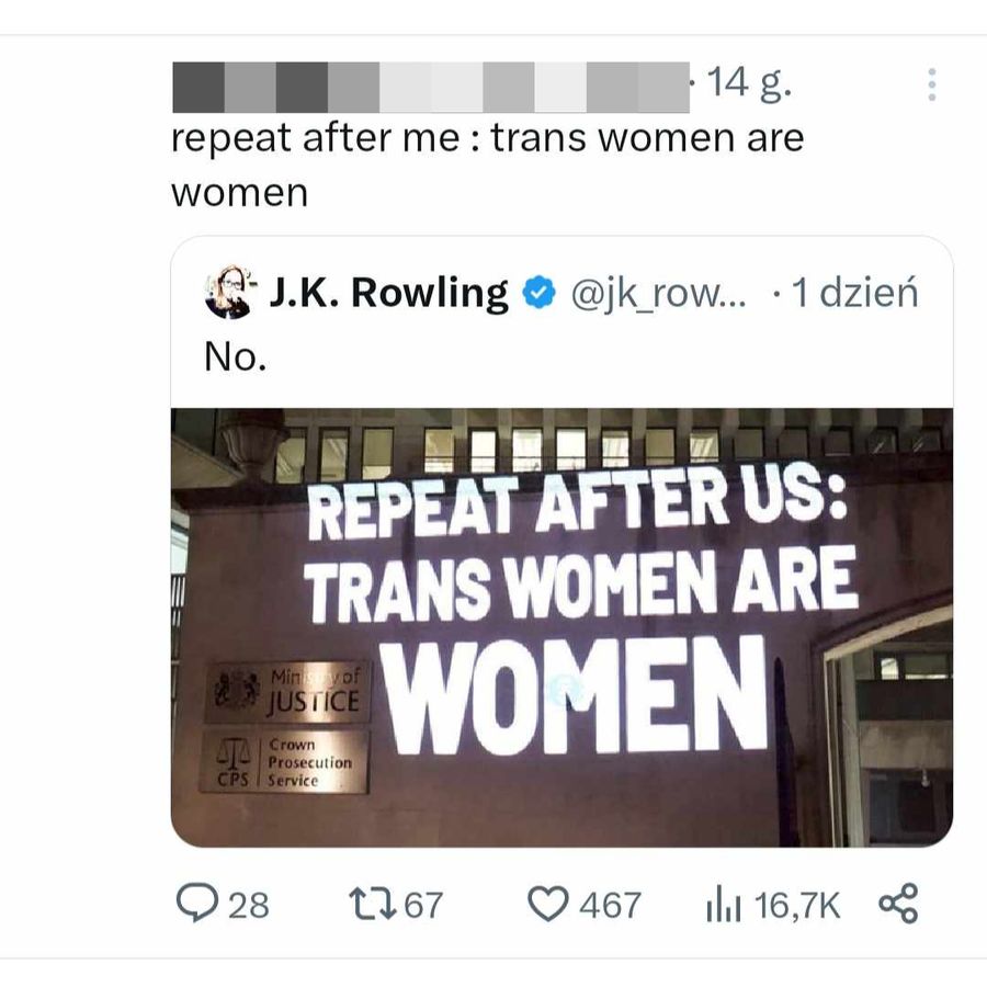 Komentarze dotyczące wpisu J.K. Rowling