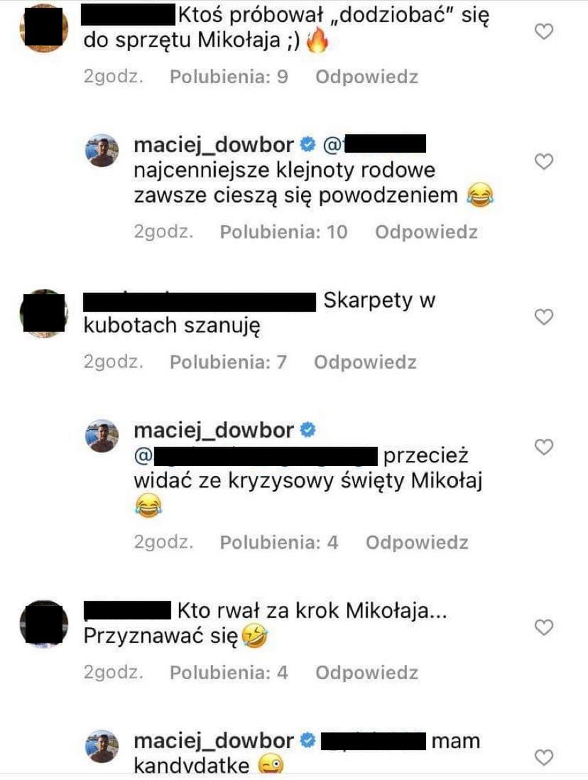 Maciej Dowbor dokazuje w stroju Mikołaja