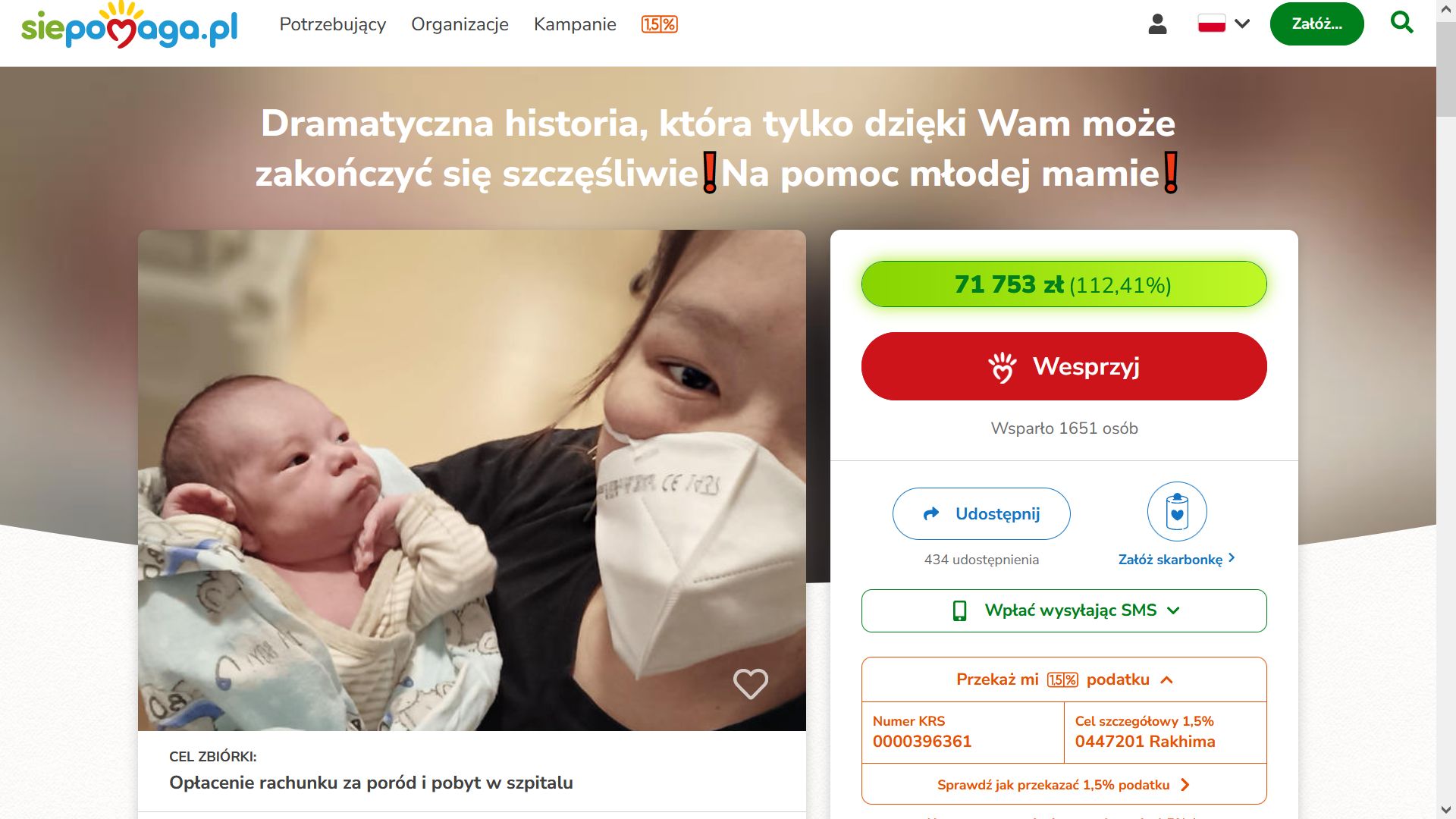 Za stronie siepomaa.pl została zorganizowana zbiórka 