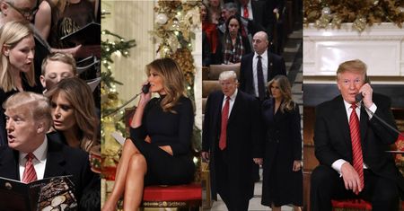 Zaangażowani Donald i Melania Trump telefonują z dziećmi i śpiewają w kościele (ZDJĘCIA)