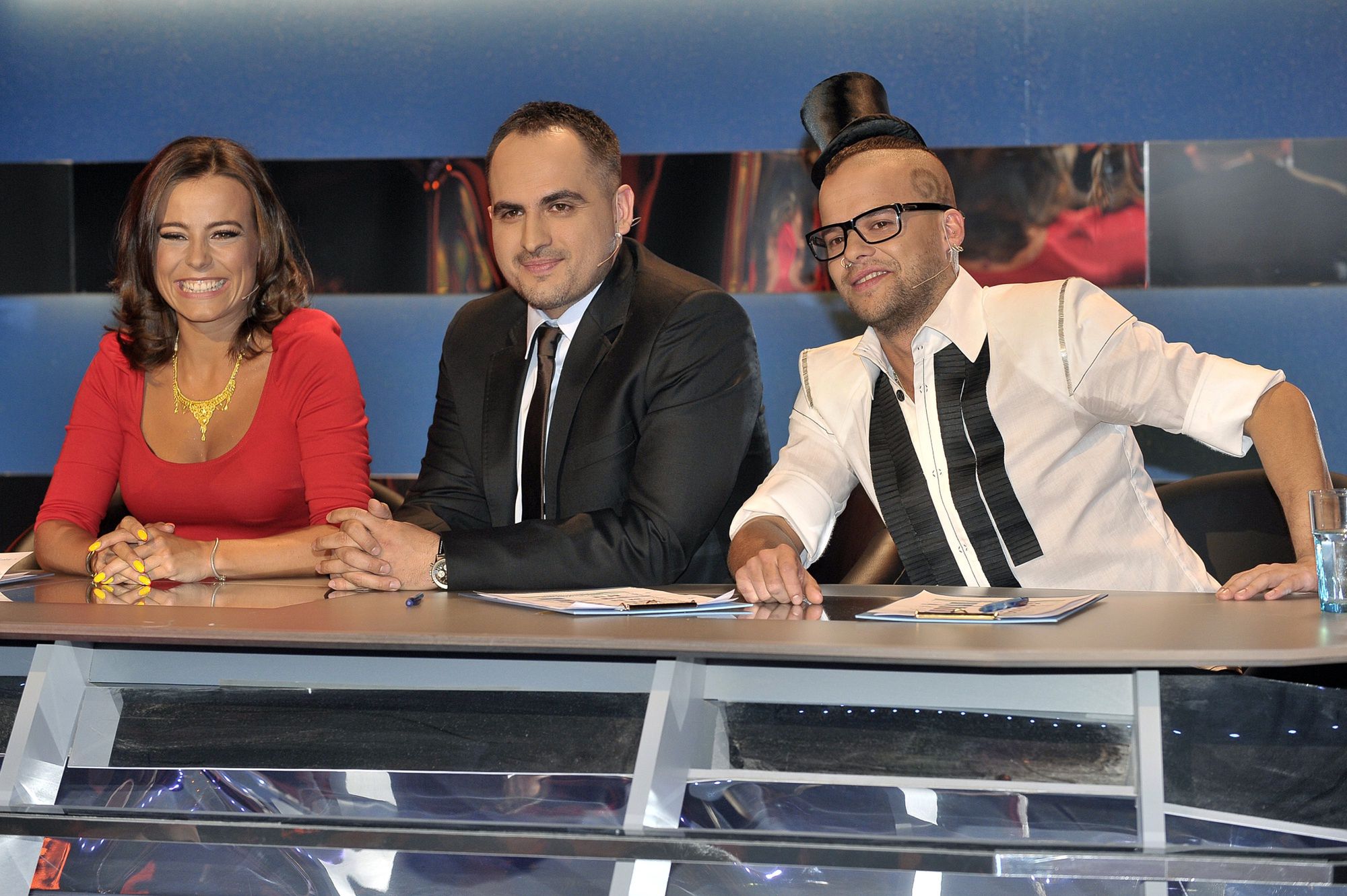 Michał Piróg, Agustin Egurrola i Anna Mucha na planie "You Can Dance"