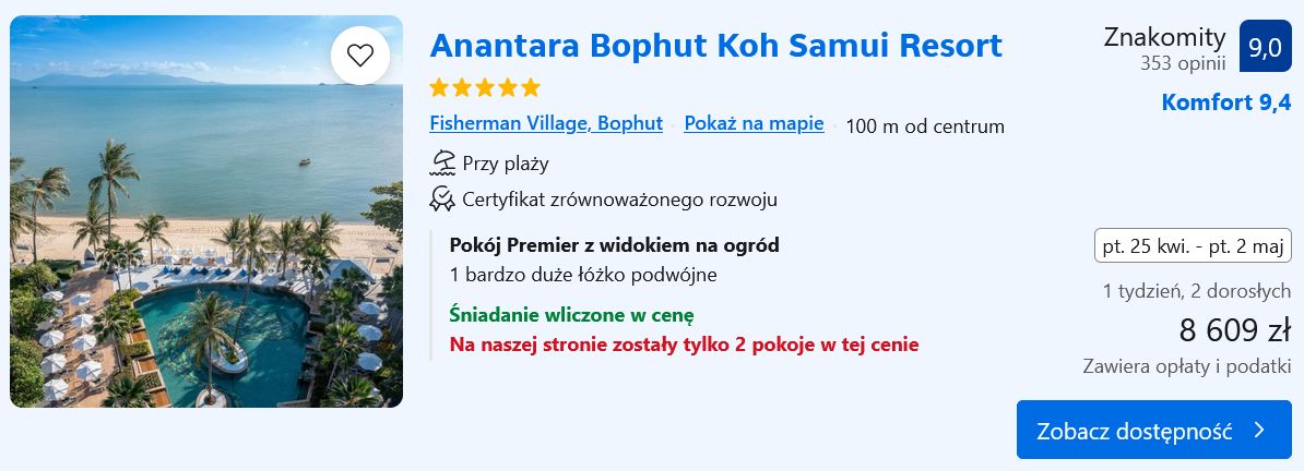 Nocleg w hotelu z serialu "Biały Lotos"