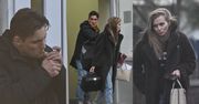 Agnieszka Kaczorowska i Filip Gurłacz wracają z treningu do "TzG". Aktor musiał odreagować wycisk z trenerką, puszczając dymka