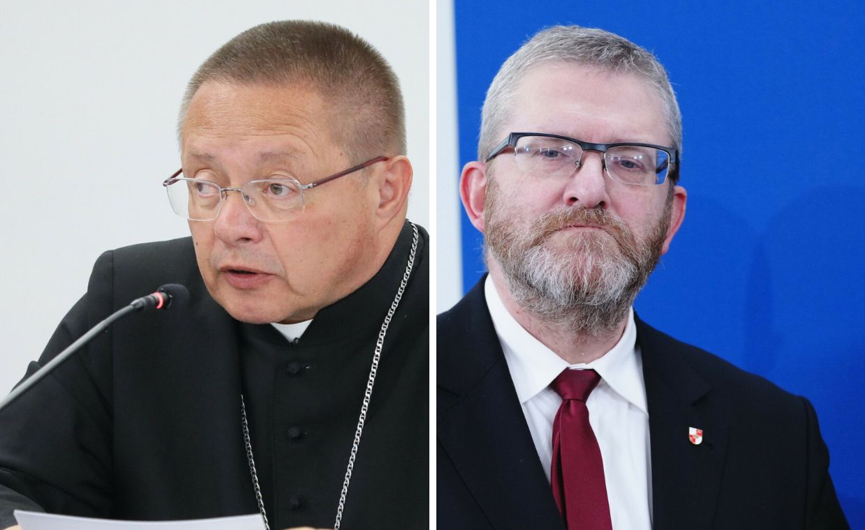 Zobaczył banery Brauna. Duchowny w szoku. "Niedopuszczalne"
