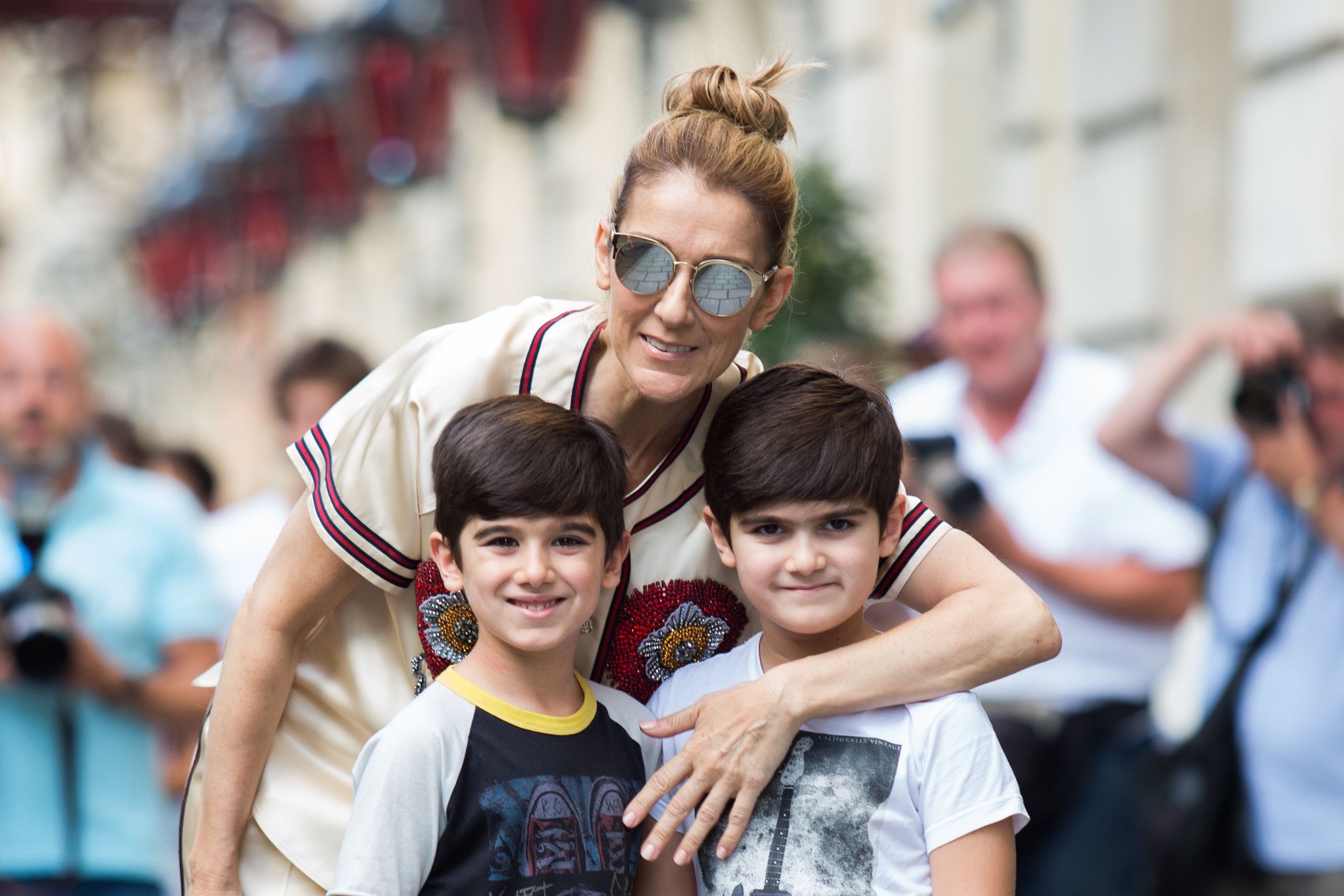 Celine Dion z synami, Eddym i Nelsonem