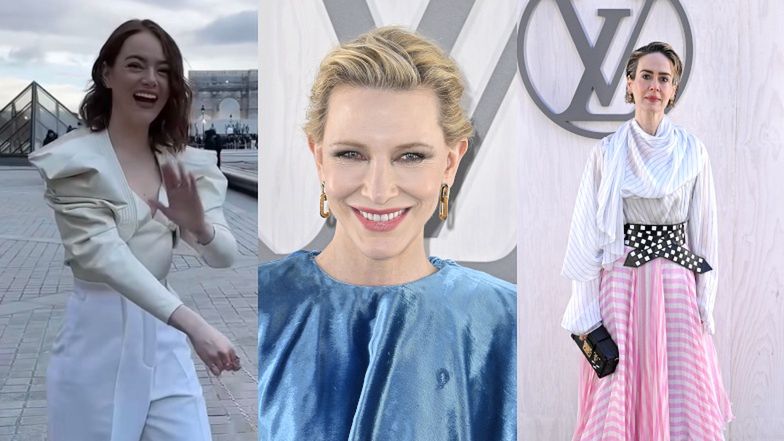 Celebryci ściągają z czterech stron świata na pokaz Louis Vuitton: zjawiskowa Cate Blanchett, Sarah Paulson ze starszą o 32 lata partnerką (ZDJĘCIA)