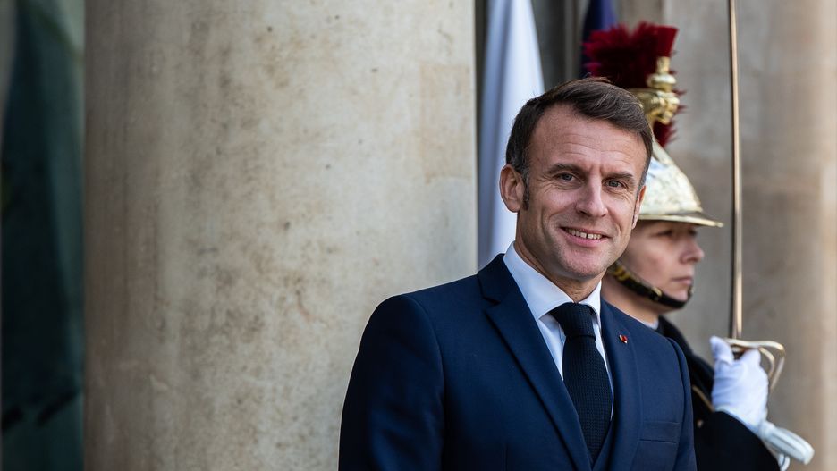 President of the French Republic Emmanuel Macron welcomes Ghanaian President Nana Akufo-Addo to the Elysee Palace for a bilateral summit in Paris, France, on November 14, 2024. (Photo by Andrea Savorani Neri/NurPhoto via Getty Images)