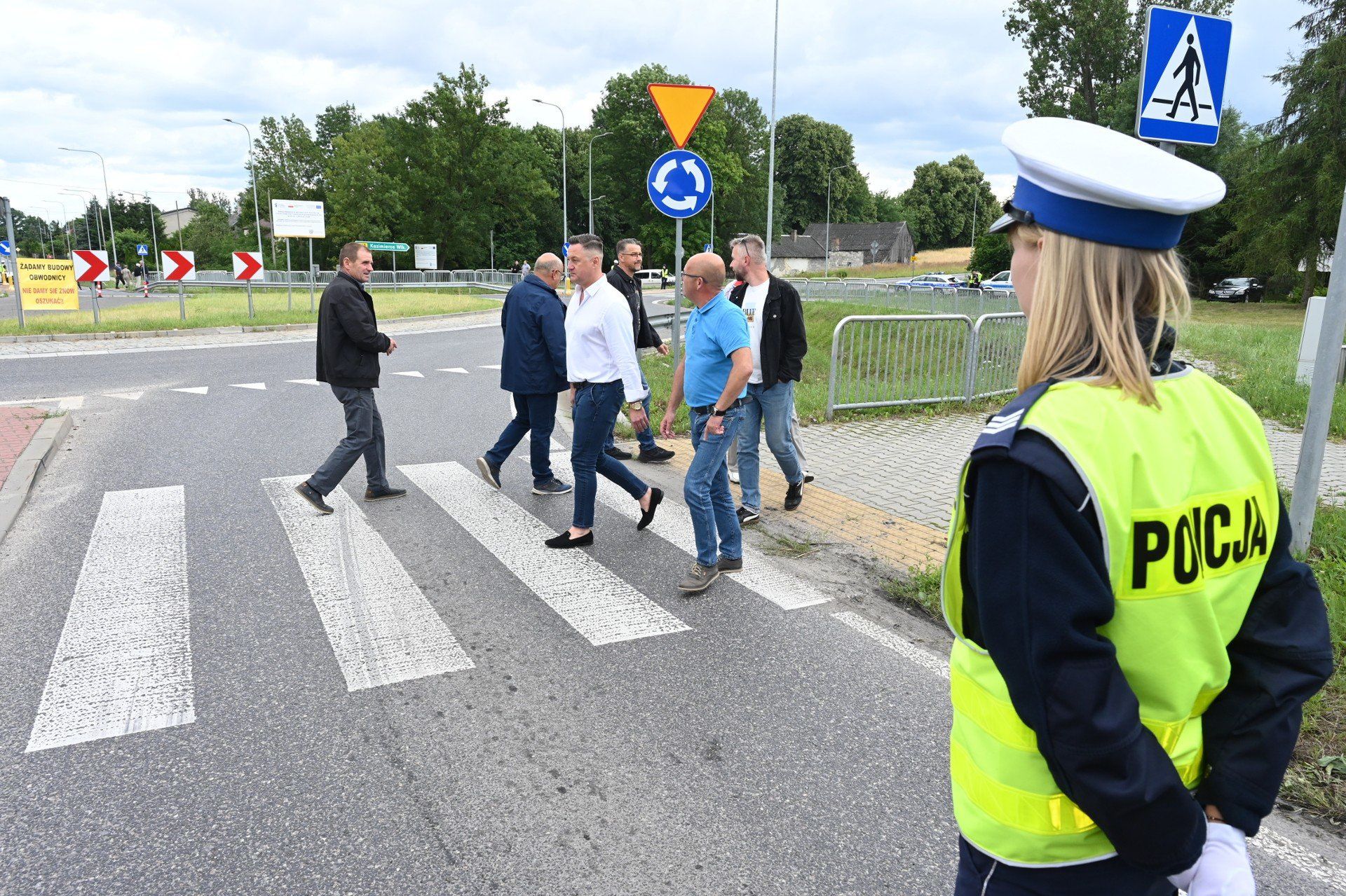 Protestujący blokowali rondo w Piaskach