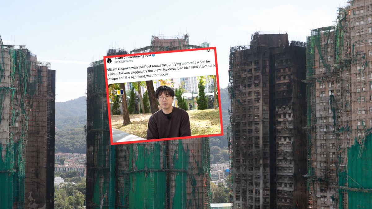 William Li przeżył pożar wieżowca w Hongkongu