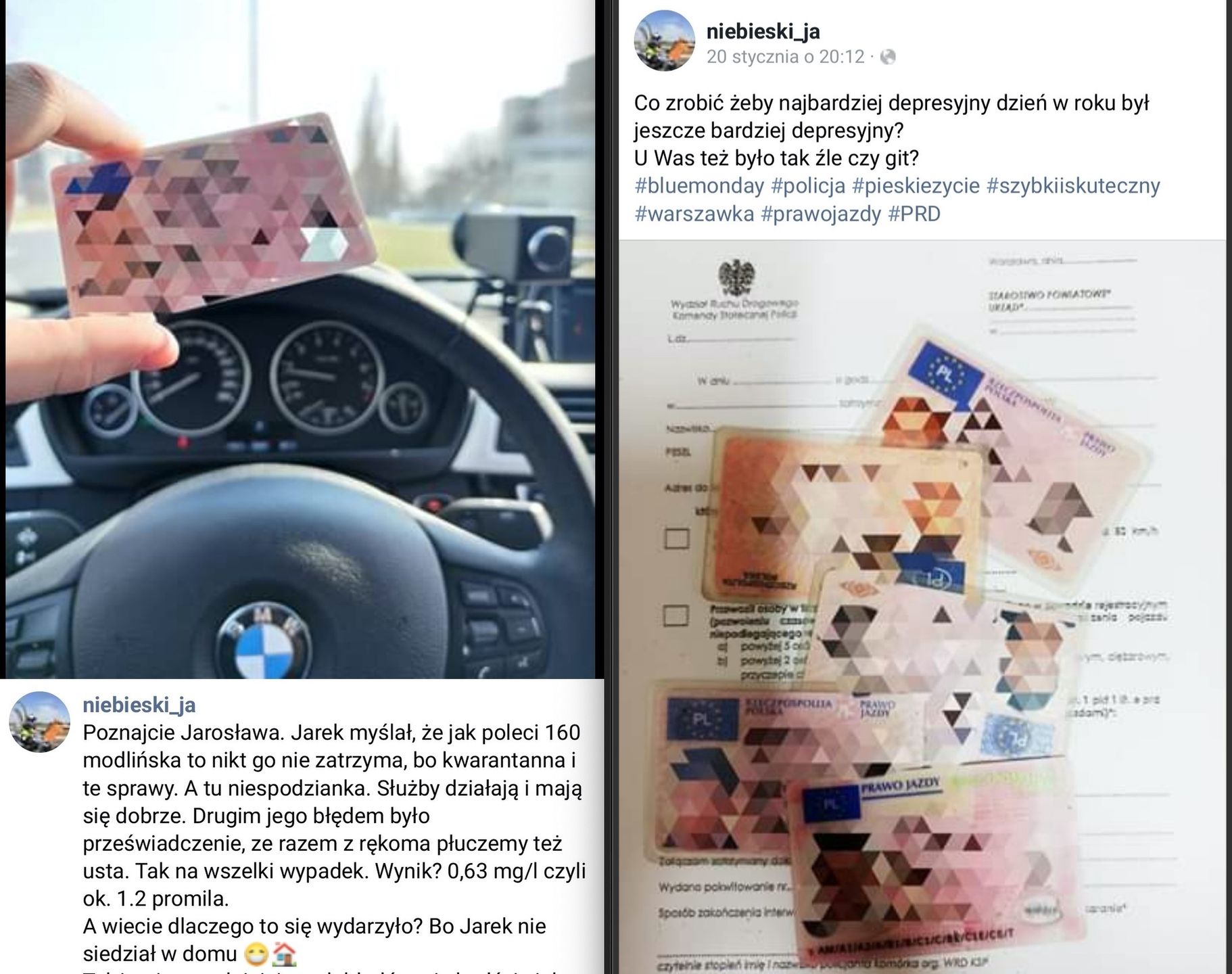 Zdjęcia z mediów społecznościowych policjanta.