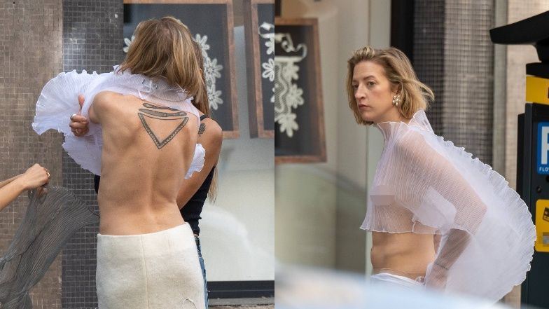 Lara Gessler pozuje w negliżu na ulicy 
