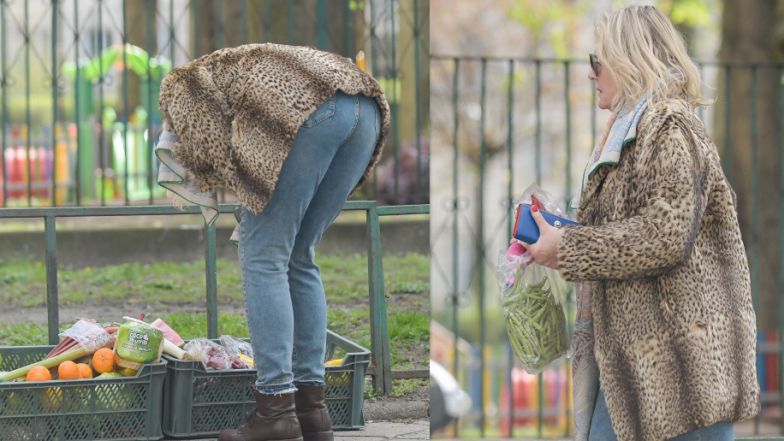 Grażyna Szapołowska delektuje się kiszonym ogórkiem