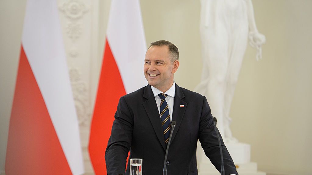 Polish President Karol Nawrocki talks to the press during a
VILNIUS, LITHUANIA - 2025/09/08: Polish President Karol Nawrocki talks to the press during a joint press conference with Lithuanian President Gitanas Nauseda at the Presidential Palace in Vilnius. Polish President is on a working visit to Lithuania, where he held a bilateral meeting followed by a joint press conference with Lithuanian President Gitanas Nauseda. This is Nawrocki's third international trip since taking office, after the United States and the Vatican, and his first to the Baltic region. (Photo by Yauhen Yerchak/SOPA Images/LightRocket via Getty Images)
SOPA Images
political, bilateral meeting, joint press conference, polish