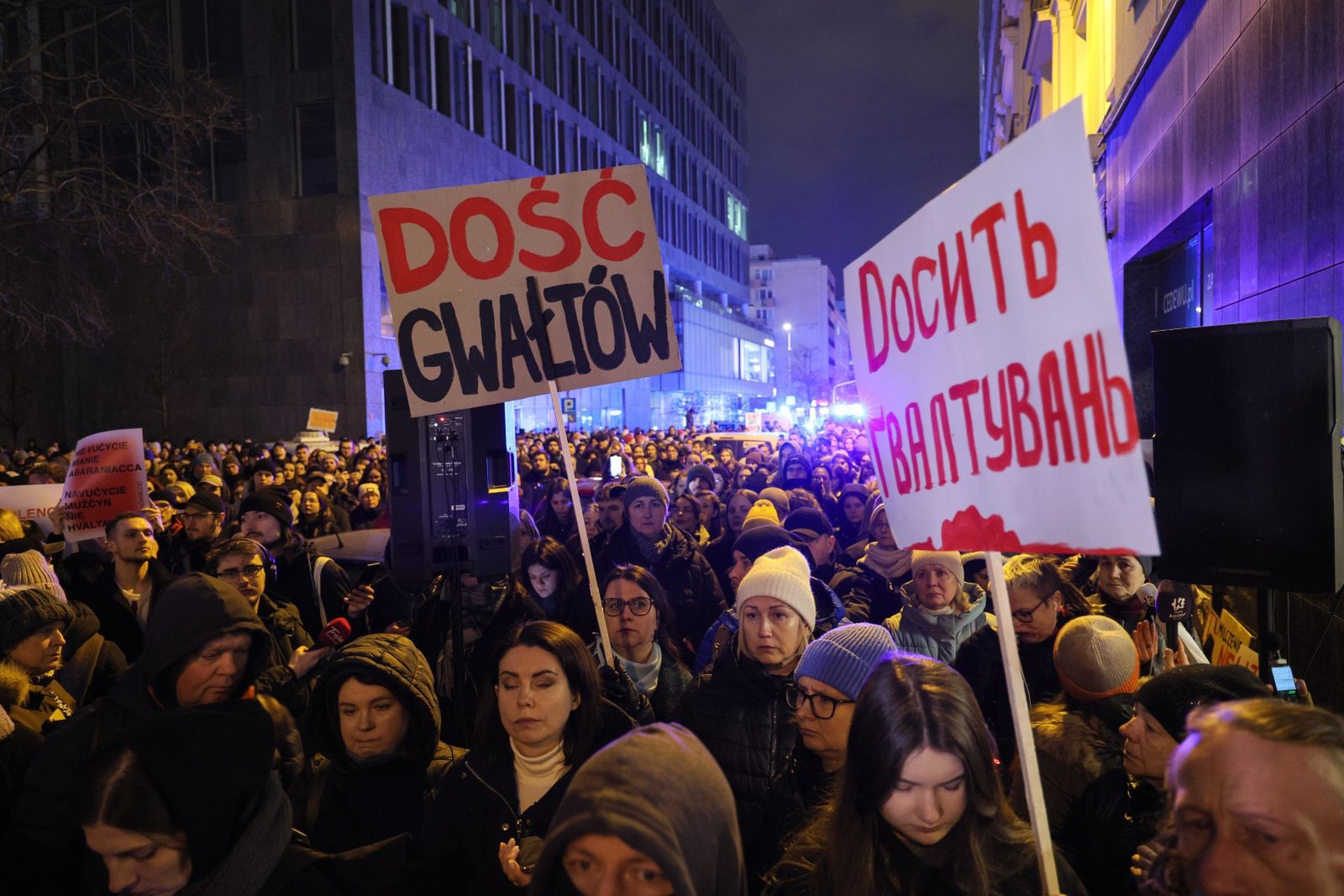 Marsz przeciwko przemocy w Warszawie.