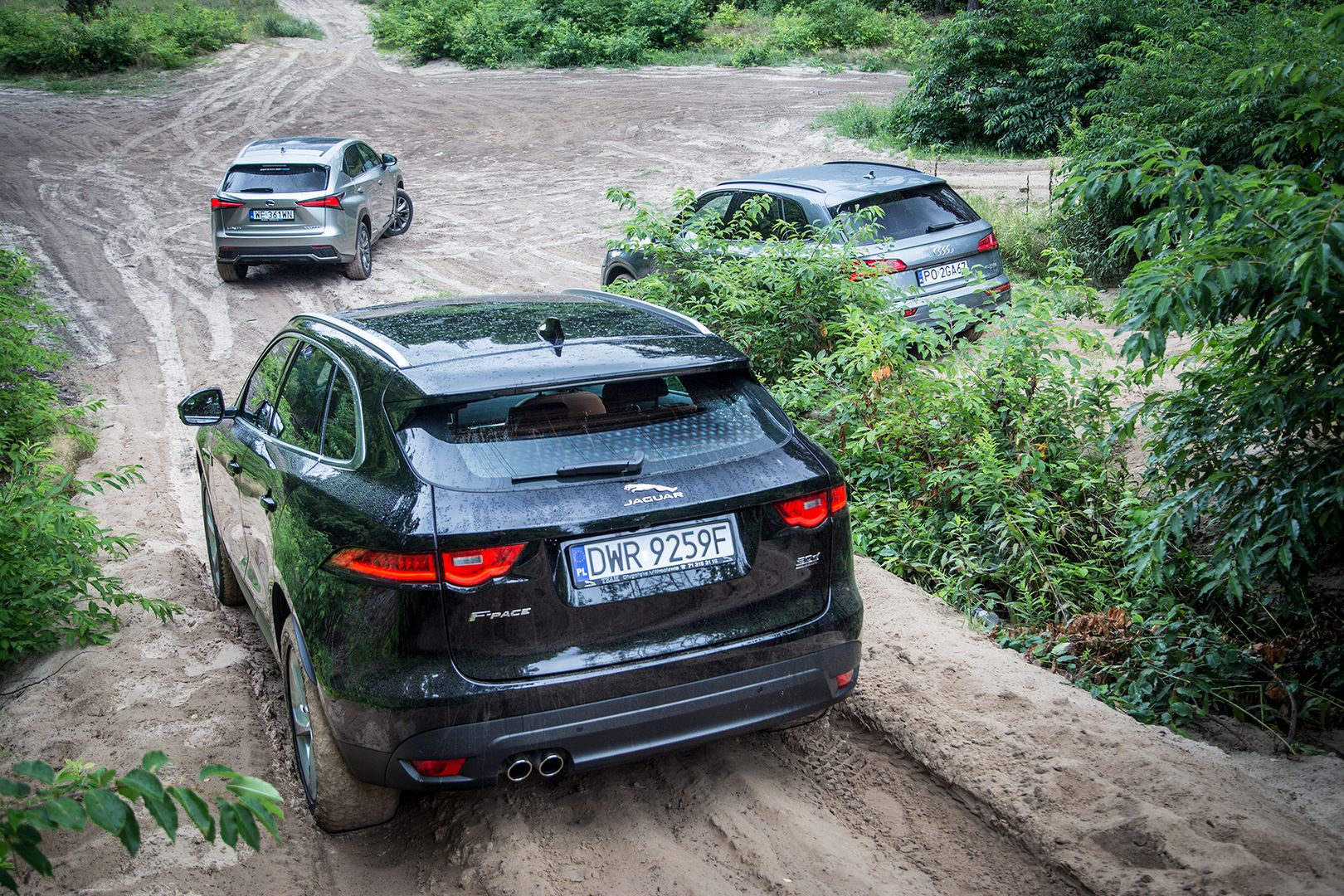 Audi Q5, Lexus NX i Jaguar F-Pace (fot. Mateusz Żuchowski)