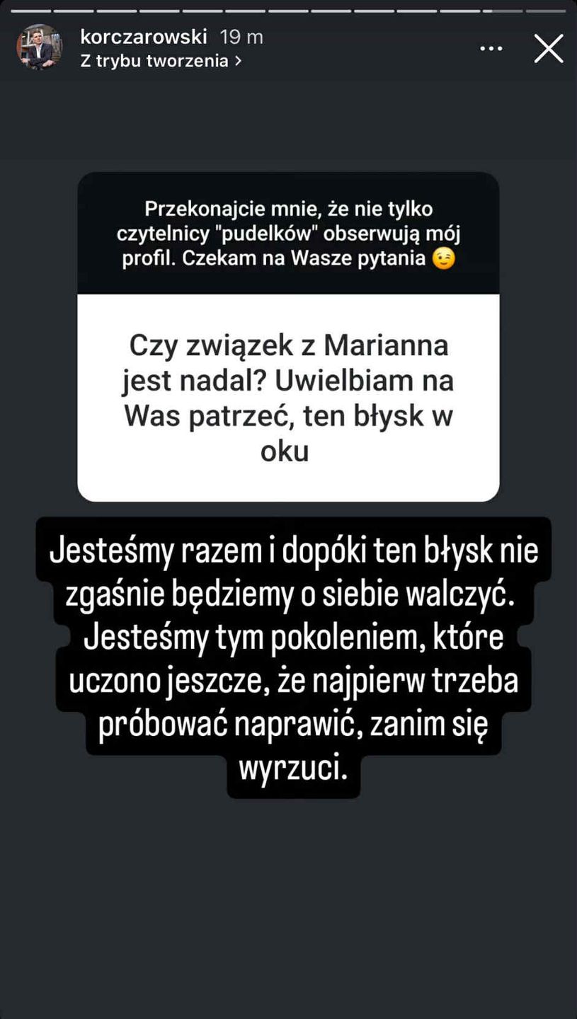 Piotr Korczarowski odpowiada na pytania o Mariannę Schreiber