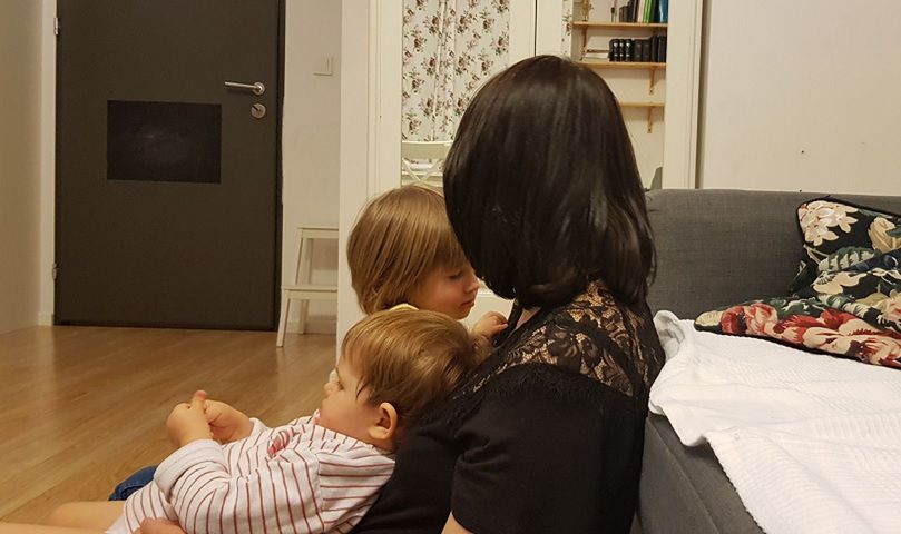 Elżbieta Chinek z dziećmi