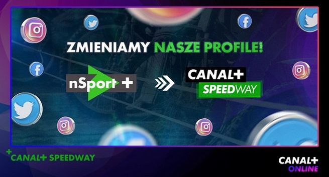 Profile nSport+ w mediach społecznościowych zmieniły się w Canal+ Speedway