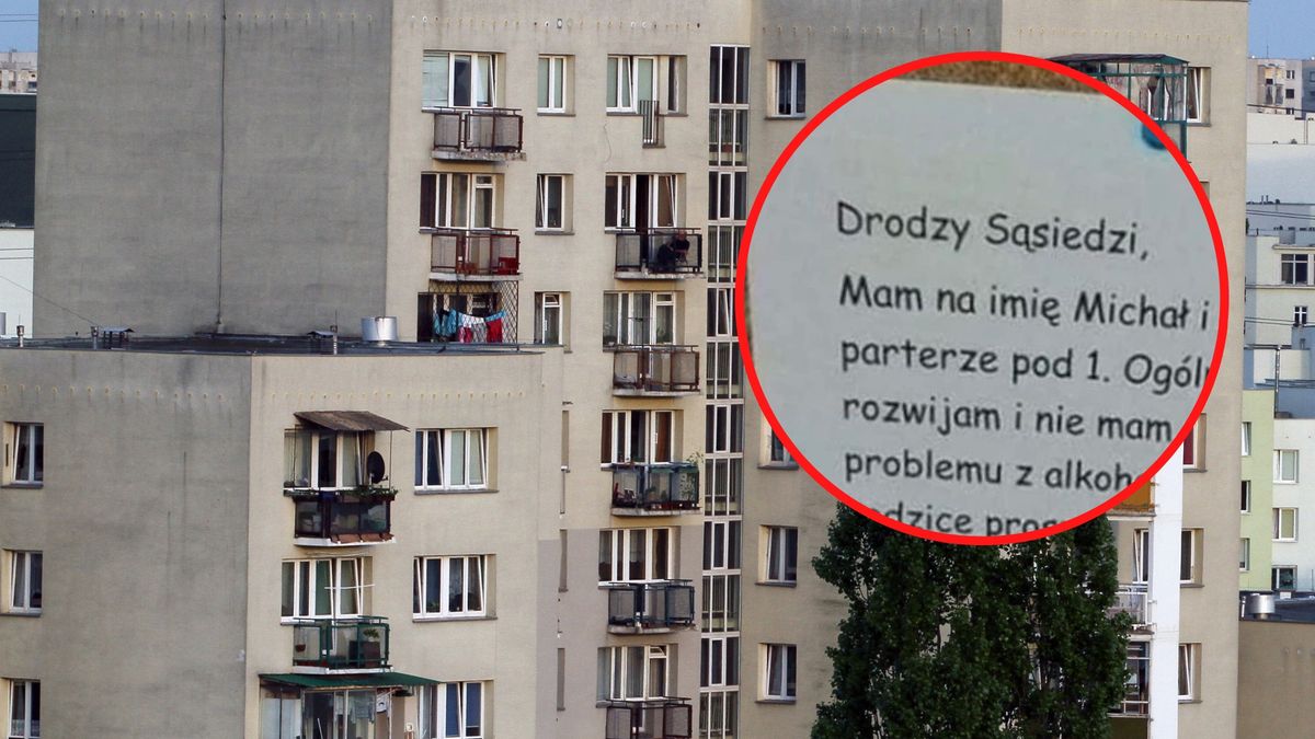 Taką kartkę wywieszono w jednym z warszawskich bloków