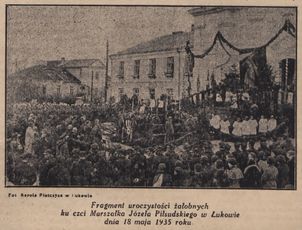 Łuków: 8000 osób żegnało Józefa Piłsudskiego w 1935 roku
