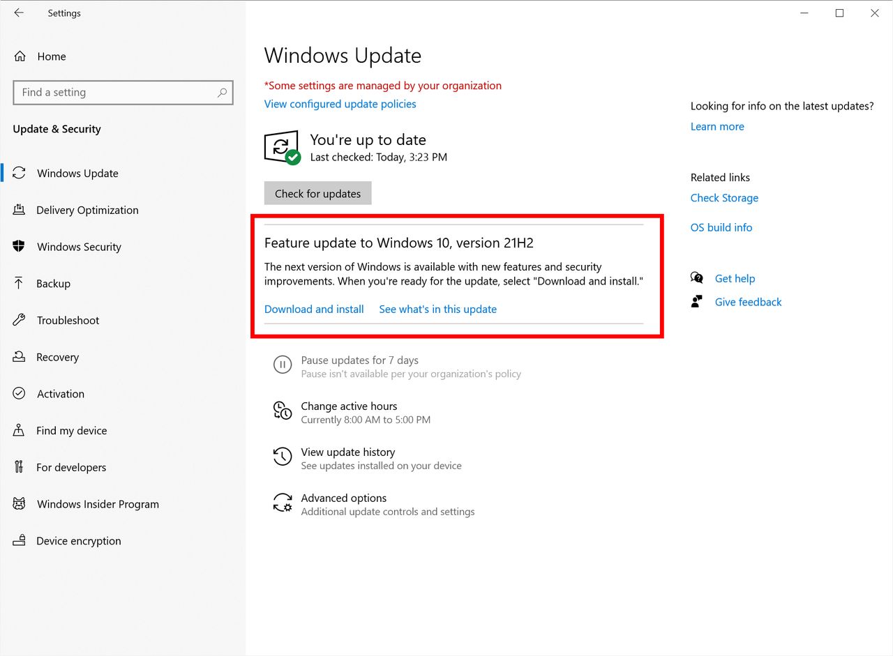 Aktualizacja Windows 10 w Windows Update