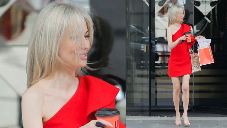 Magdalena Ogórek biegnie po kawę na wynos