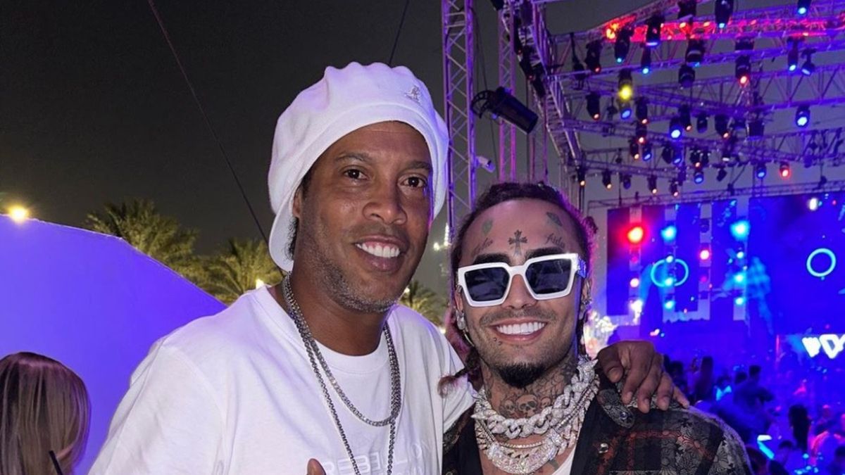 Lil Pump na zdjęciu z Ronaldinho