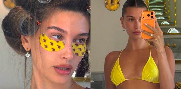 Hailey Bieber zachwyca modelkową figurą w ŻÓŁTYM BIKINI. Pozazdrościć formy?(FOTO)