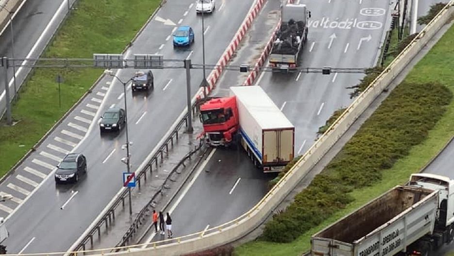 Wypadek na DTŚ w Katowicach 