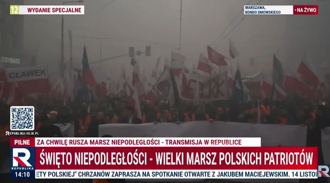 Republika transmitowała Marsz Niepodległości