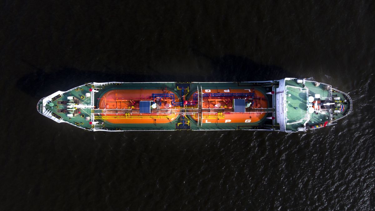 Na zdjęciu tankowiec ropy