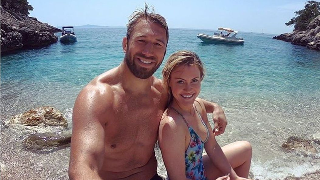 Chris Robshaw z żoną Camillą Kerslake