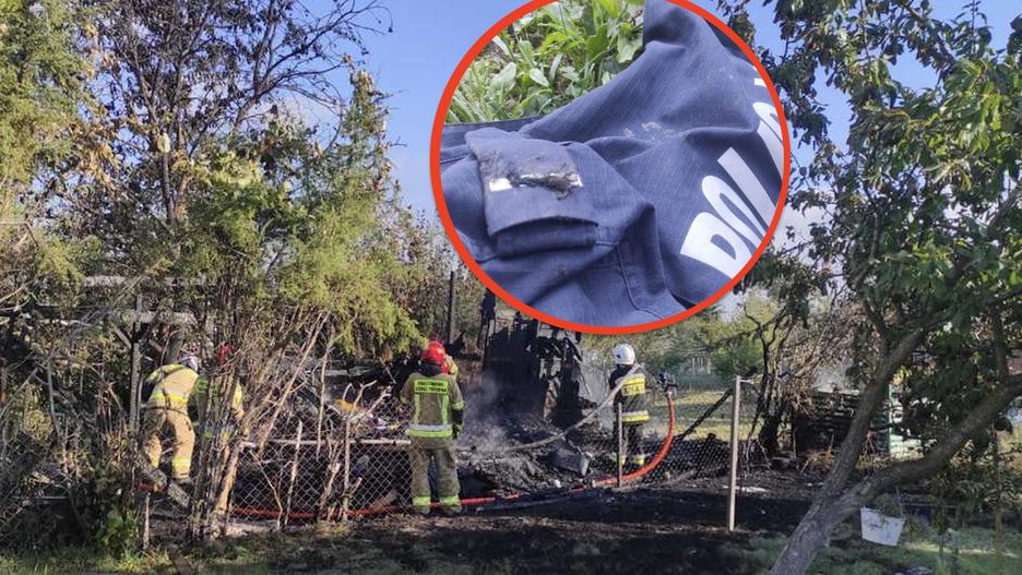 Policjanci własnymi mundurami gasili ubranie na płonąc