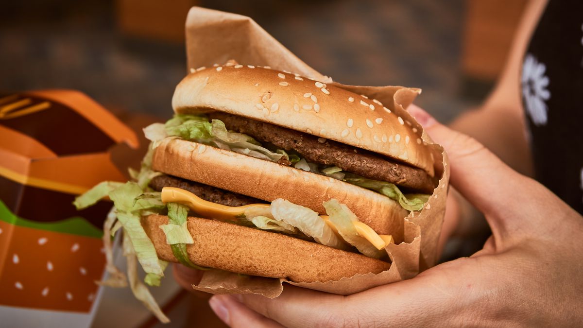 burger, hand, big mac, cheeseburger, food, woman, girl, hamburger, meat, mcdonald's, background, big, bun, closeup, diet, eating, sandwich, american, dinner, meal, fast food, bread, holding, lunch, snack, tasty, beautiful, beef, cheese, delicious, female, young, eat, fresh, cholesterol, concept, fastfood, gastronomy, grilled, street food, succulent, calorie, calories, fried, gourmet, mc, no diet, one, open