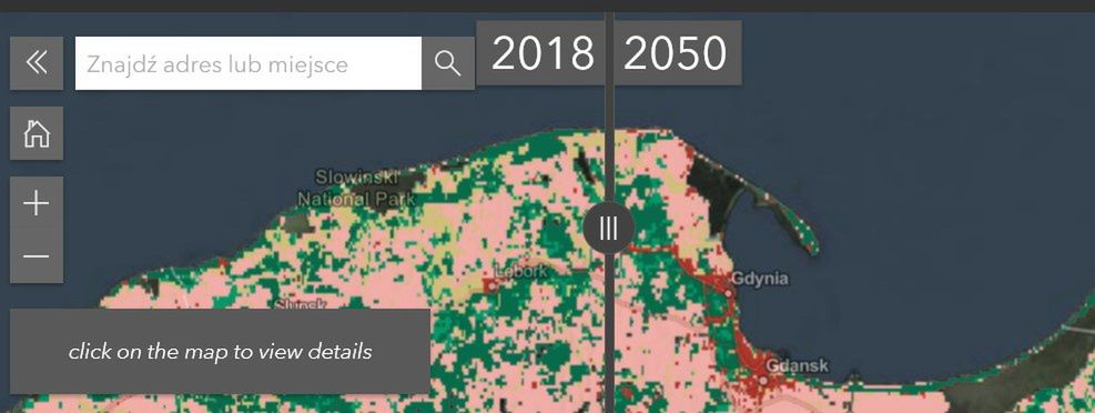 Polskie wybrzeże w 2018 i 2050 roku